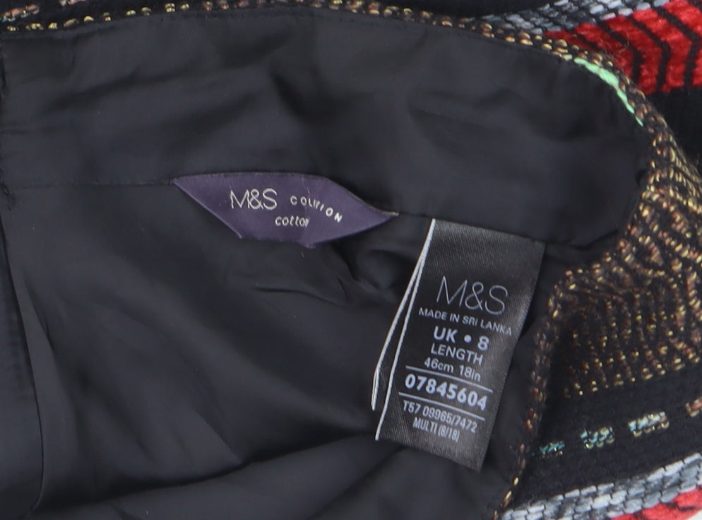 Marks and Spencer Women’s Multicoloured Knee Length Pencil Skirt Size 8