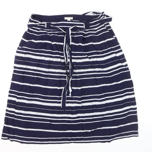 Gap Women’s Blue Striped A-Line Cotton Skirt Size 10