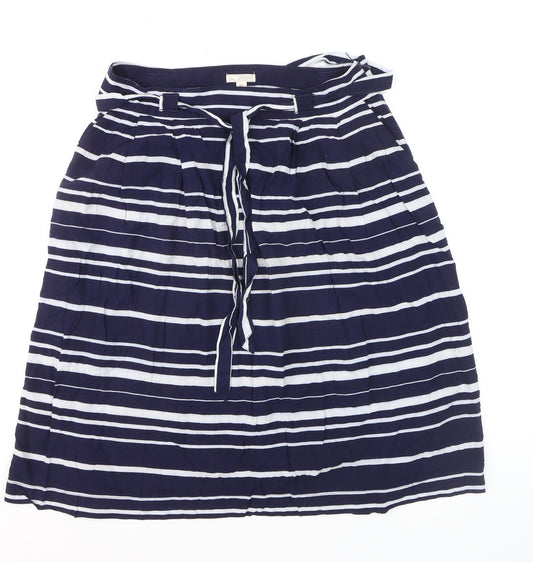 Gap Women’s Blue Striped A-Line Cotton Skirt Size 10