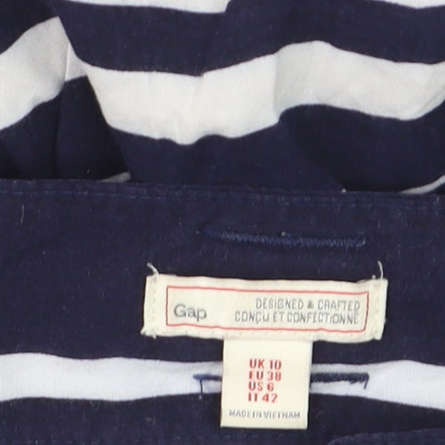 Gap Women’s Blue Striped A-Line Cotton Skirt Size 10