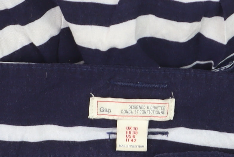 Gap Women’s Blue Striped A-Line Cotton Skirt Size 10