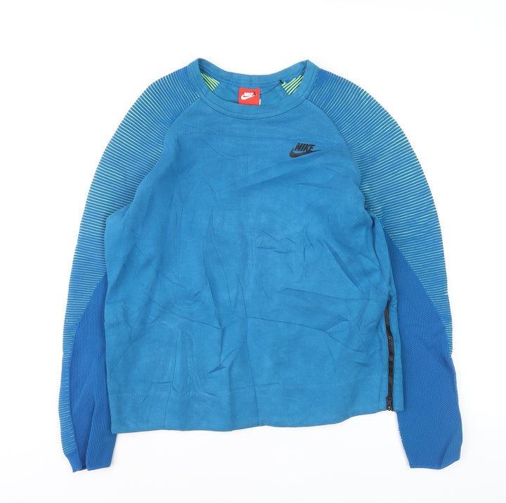 Nike Boys Blue Small Crew Neck Long Sleeve Pullover Sweatshirt