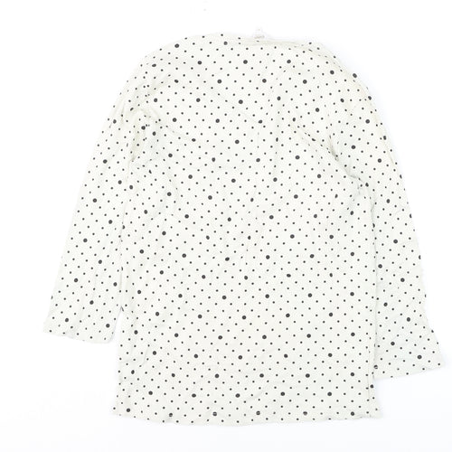 Cotton Traders Womens Ivory Polka Dot Long Sleeve T-Shirt Size 10