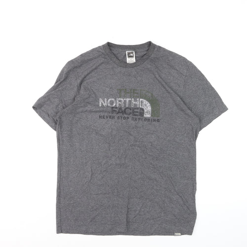 The North Face Men Grey Small Graphic Logo T-Shirt Short Sleeve