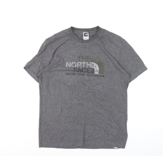 The North Face Men Grey Small Graphic Logo T-Shirt Short Sleeve