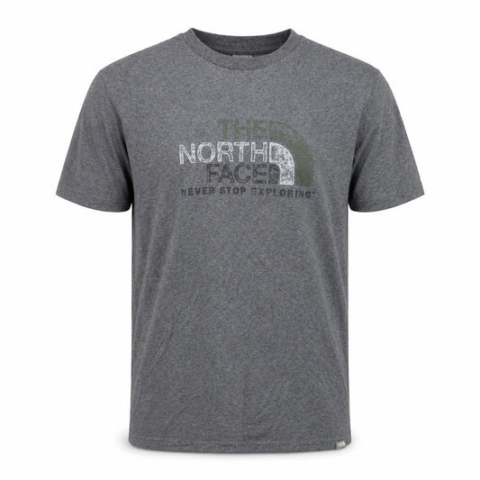 The North Face Men Grey Small Graphic Logo T-Shirt Short Sleeve
