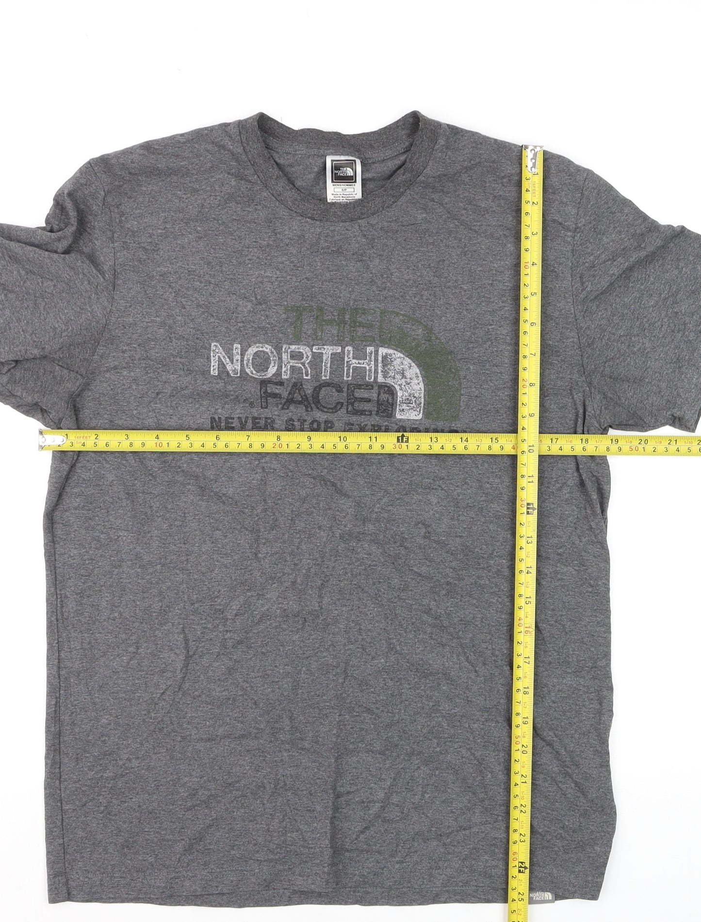 The North Face Men Grey Small Graphic Logo T-Shirt Short Sleeve