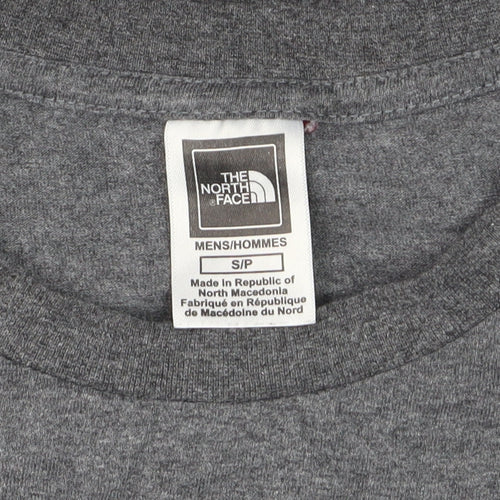 The North Face Men Grey Small Graphic Logo T-Shirt Short Sleeve