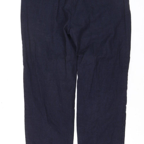 Marks and Spencer Men's Navy Wool Regular Fit Trousers 34W 31L