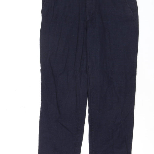 Marks and Spencer Men's Navy Wool Regular Fit Trousers 34W 31L