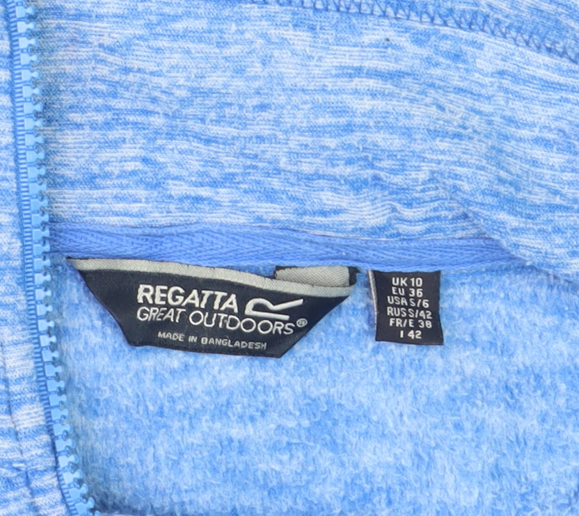 Regatta Women Blue Full Zip Fleece Jacket Size 10 Lightweight Breathable