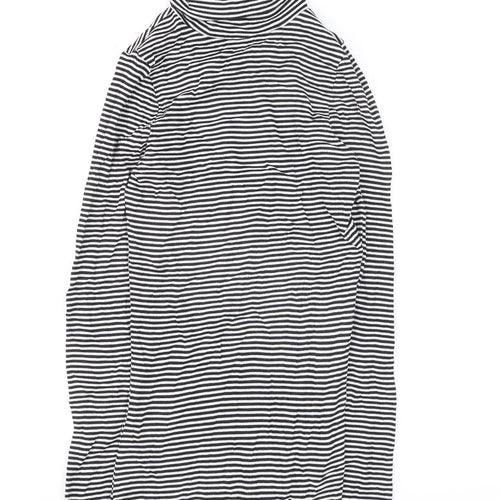 New Look Women’s Black Striped Roll Neck Long Sleeve Jumper Size 8