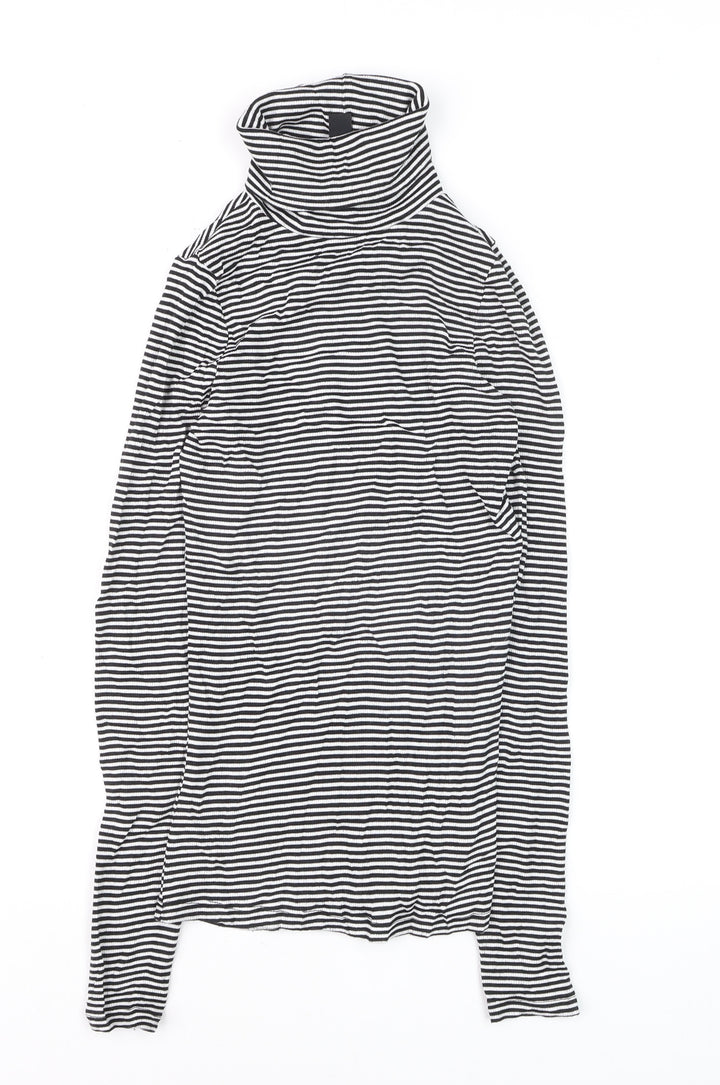 New Look Women’s Black Striped Roll Neck Long Sleeve Jumper Size 8