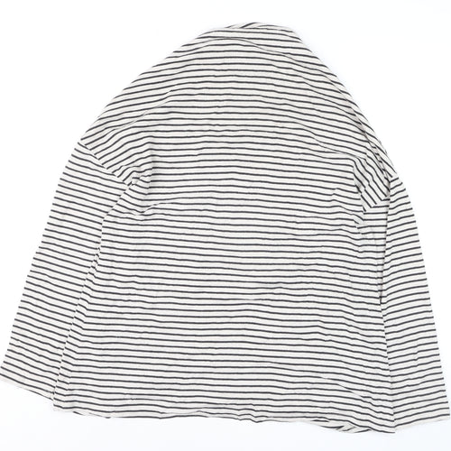 New Look Curves Women’s White Striped Roll Neck Long Sleeve Top Size 22