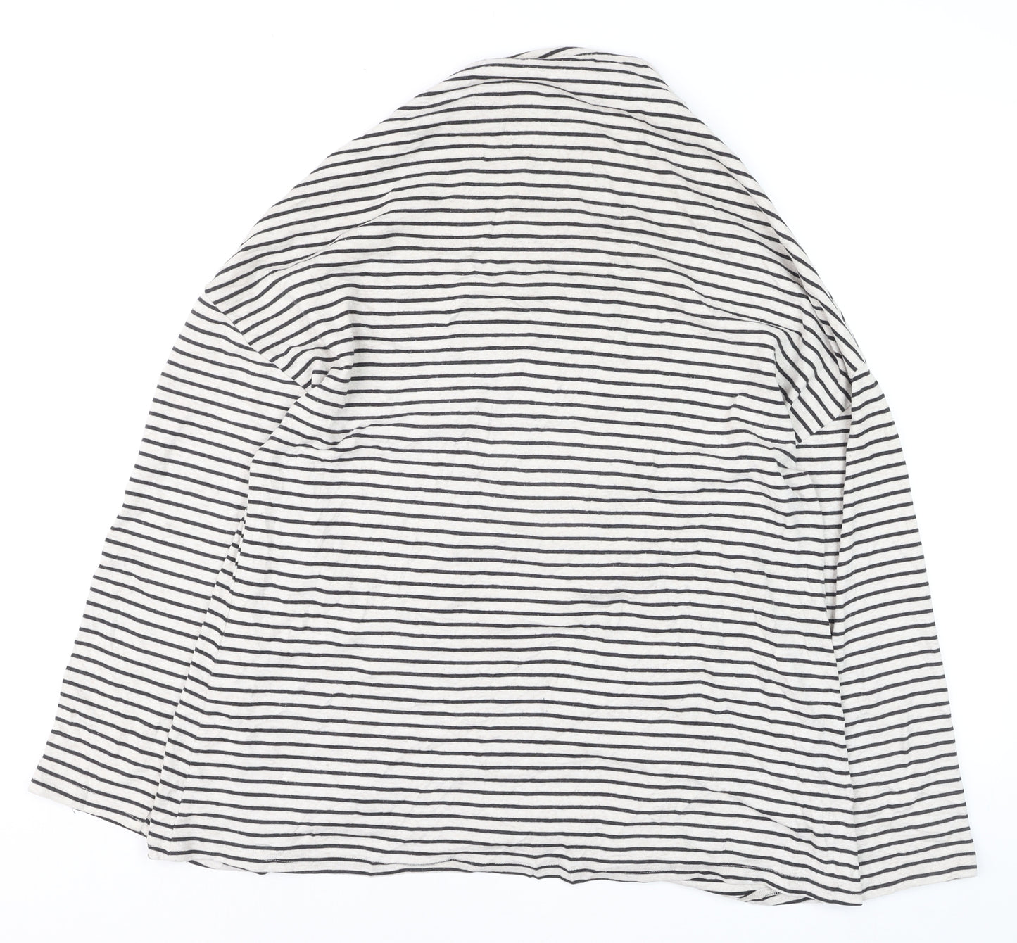 New Look Curves Women’s White Striped Roll Neck Long Sleeve Top Size 22