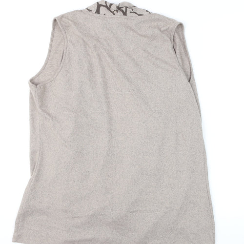 TIGI Women Beige Sleeveless Knit Cardigan Size 14/16