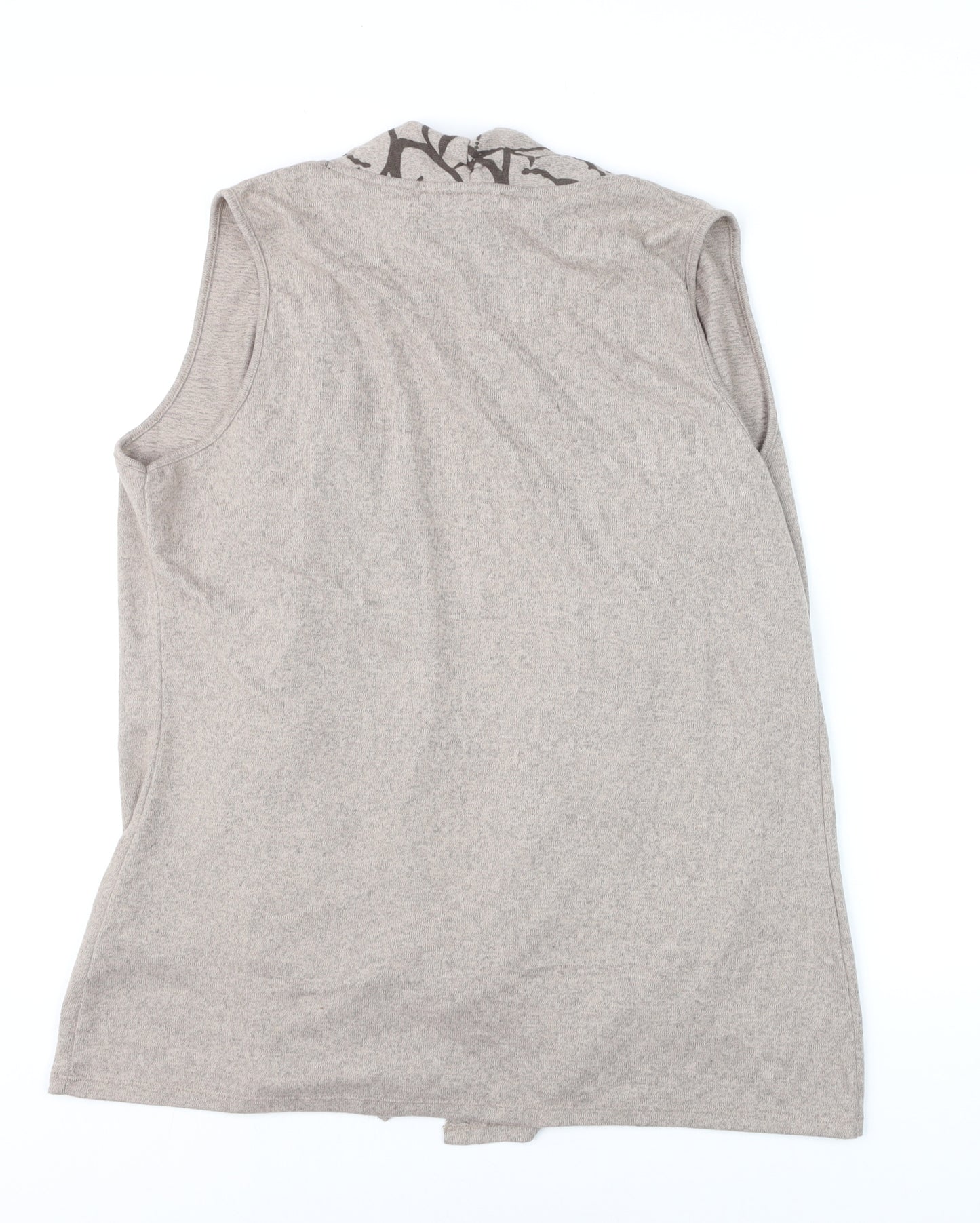 TIGI Women Beige Sleeveless Knit Cardigan Size 14/16