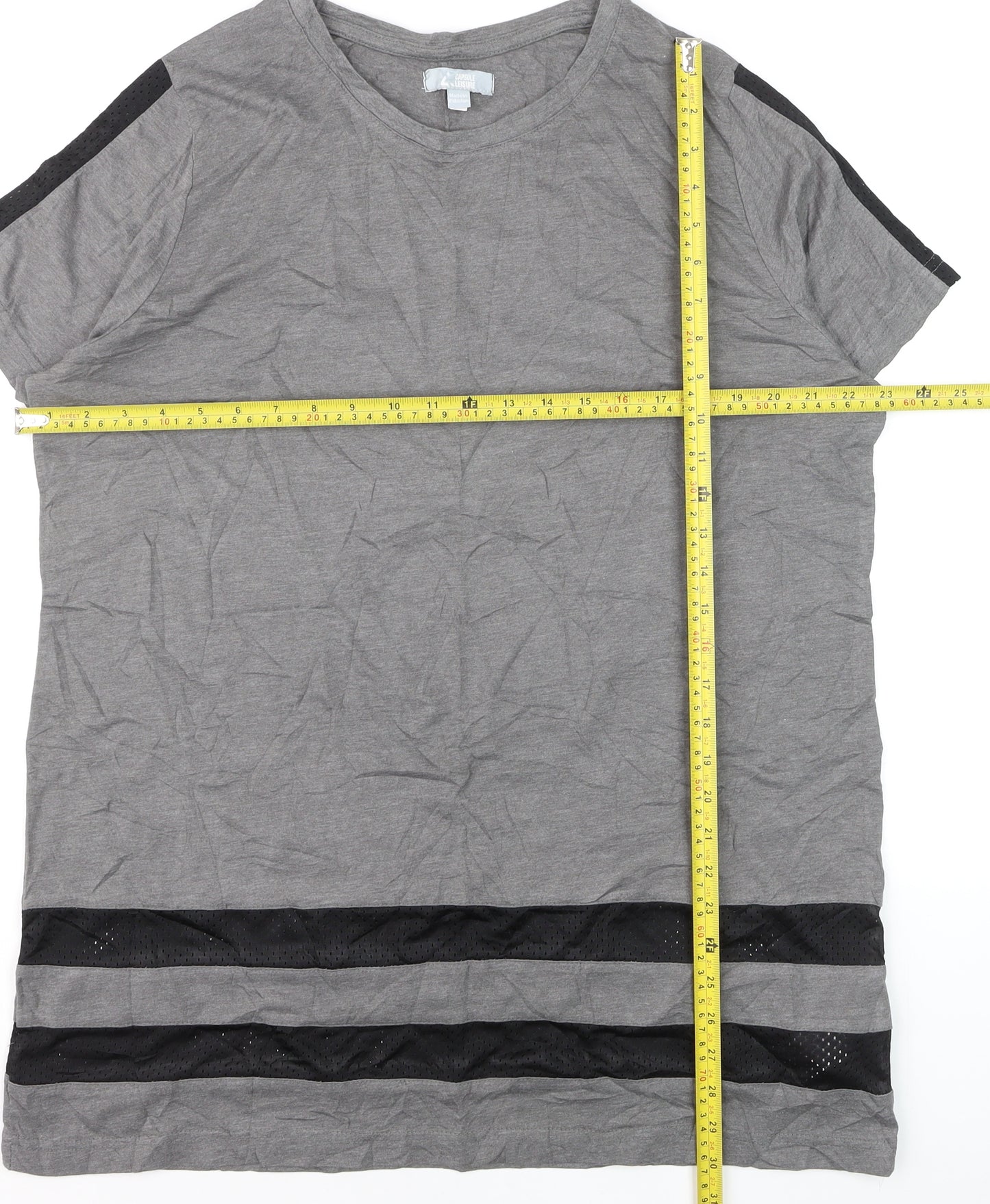 Capsule Leisure Women’s Grey T-Shirt Size 20 Mesh Trim Casual Top