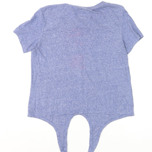 Superdry Women’s Blue Cropped T-Shirt Size S Short Sleeve Jersey