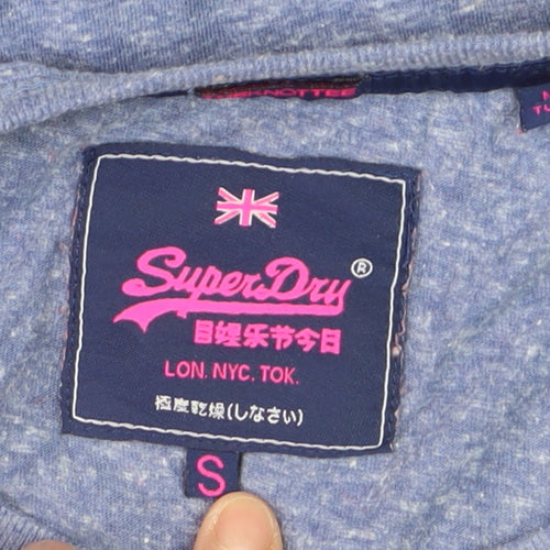 Superdry Women’s Blue Cropped T-Shirt Size S Short Sleeve Jersey