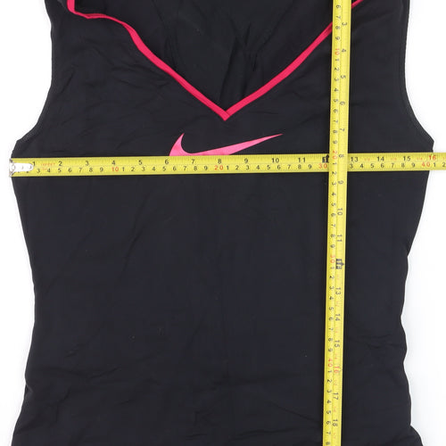 Nike Women's Black V-Neck Fitted Tank Top Size 10 Gym