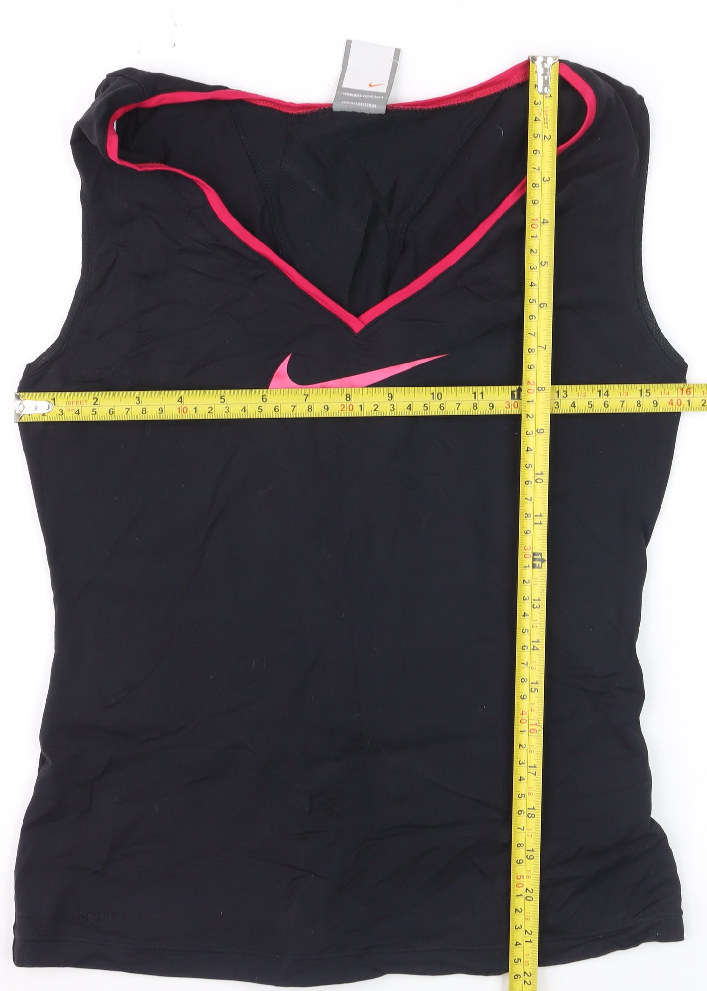 Nike Women's Black V-Neck Fitted Tank Top Size 10 Gym