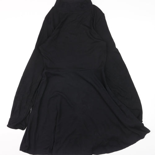 Boohoo Womens Black Size 8 Tunic Long Sleeve Mock Neck Jumper