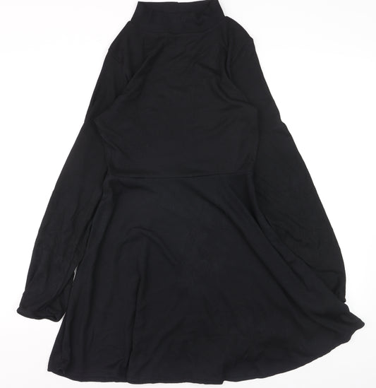 Boohoo Womens Black Size 8 Tunic Long Sleeve Mock Neck Jumper