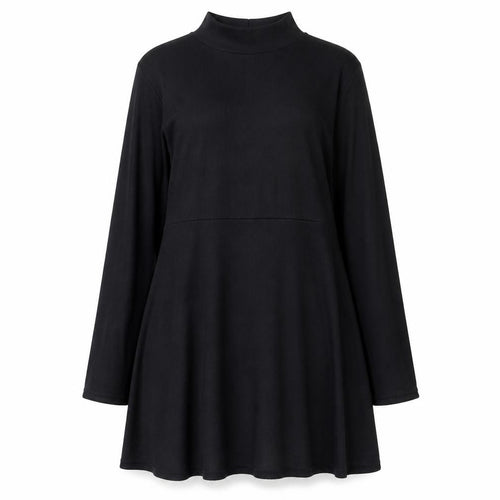 Boohoo Womens Black Size 8 Tunic Long Sleeve Mock Neck Jumper