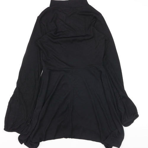 Boohoo Womens Black Size 8 Tunic Long Sleeve Mock Neck Jumper