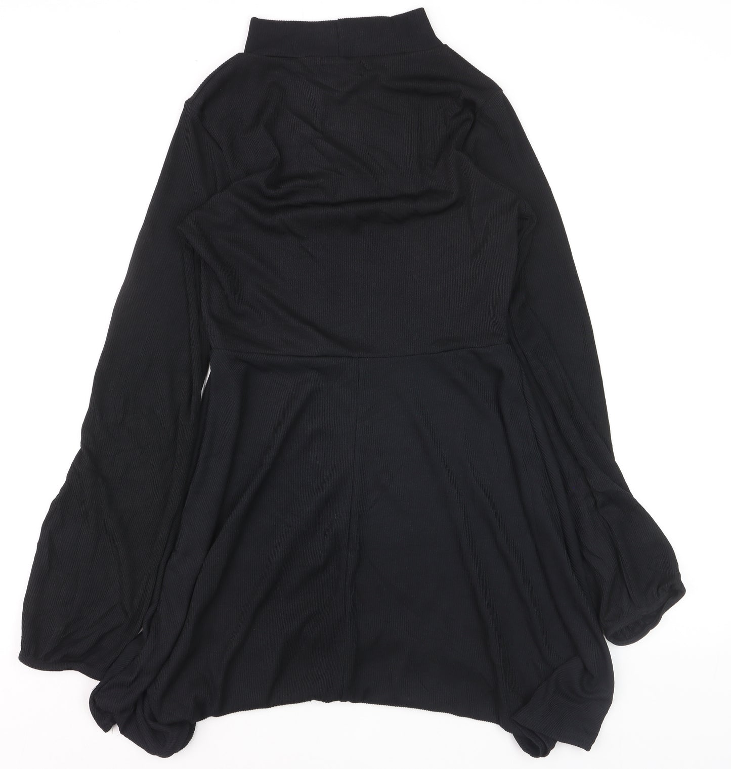 Boohoo Womens Black Size 8 Tunic Long Sleeve Mock Neck Jumper