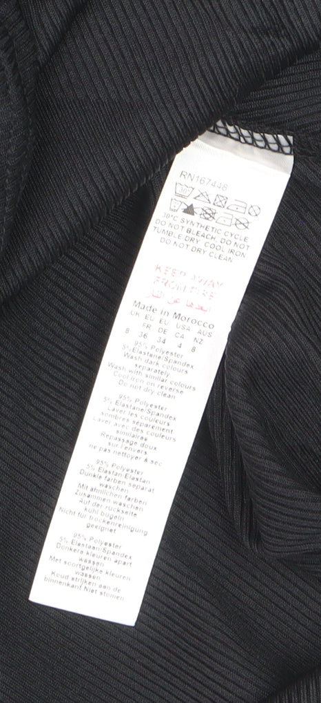 Boohoo Womens Black Size 8 Tunic Long Sleeve Mock Neck Jumper