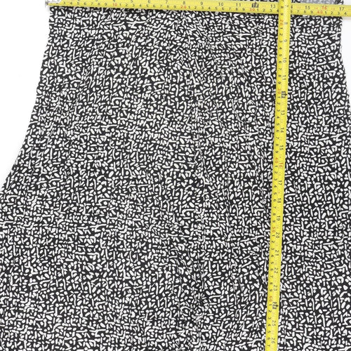 Marks and Spencer Women’s Black Geometric Sleeveless Jersey A-Line Dress Size 10