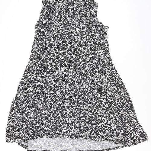 Marks and Spencer Women’s Black Geometric Sleeveless Jersey A-Line Dress Size 10