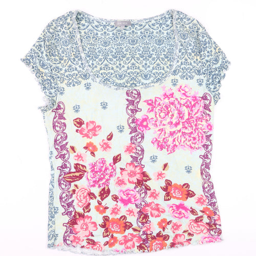 Marks and Spencer Per Una Women's Multicoloured Floral Cotton T-Shirt Size 16