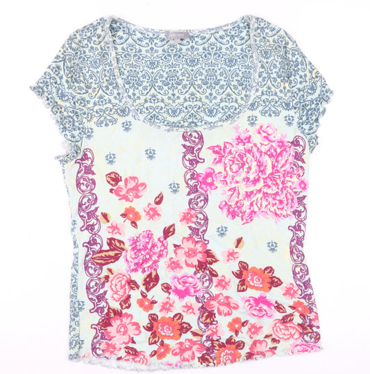 Marks and Spencer Per Una Women's Multicoloured Floral Cotton T-Shirt Size 16