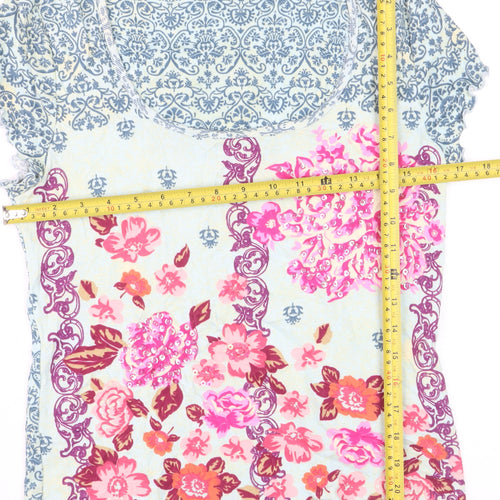 Marks and Spencer Per Una Women's Multicoloured Floral Cotton T-Shirt Size 16