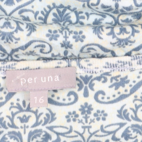 Marks and Spencer Per Una Women's Multicoloured Floral Cotton T-Shirt Size 16