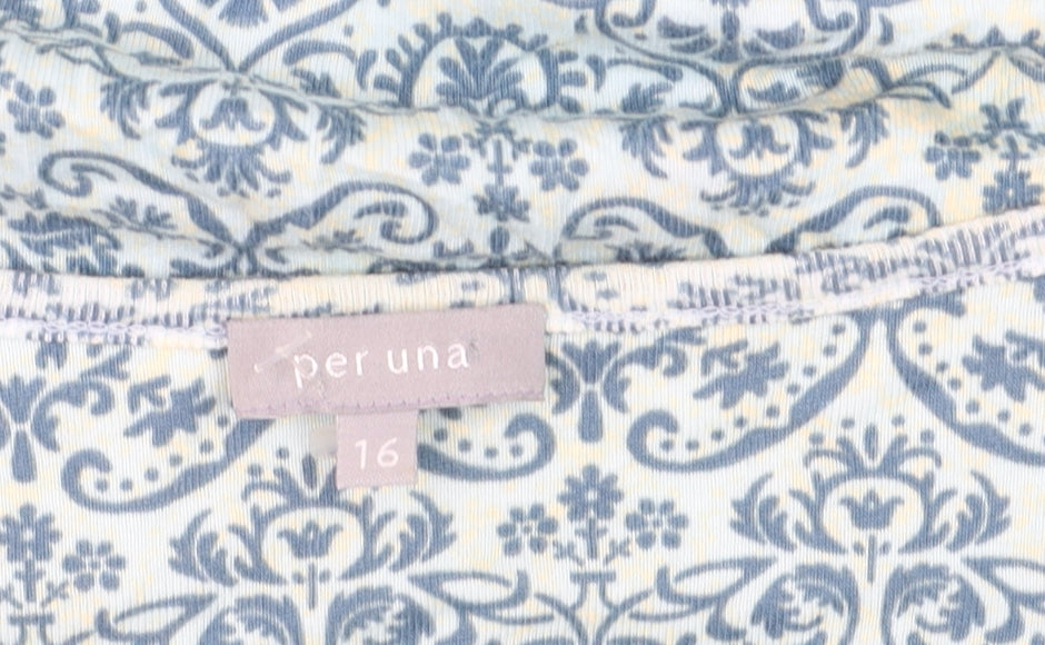 Marks and Spencer Per Una Women's Multicoloured Floral Cotton T-Shirt Size 16