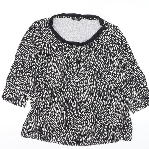 Marks and Spencer Women’s Black Geometric Jersey Blouse UK 20