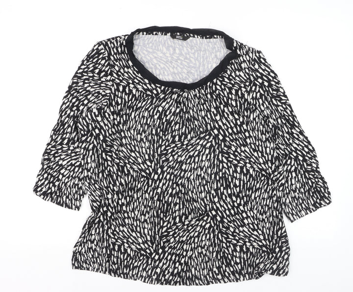 Marks and Spencer Women’s Black Geometric Jersey Blouse UK 20