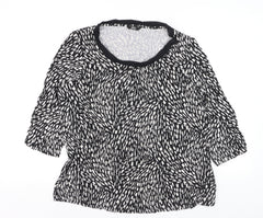 Marks and Spencer Women’s Black Geometric Jersey Blouse UK 20