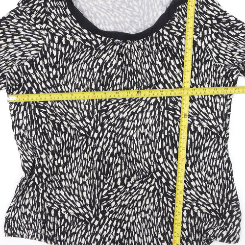 Marks and Spencer Women’s Black Geometric Jersey Blouse UK 20