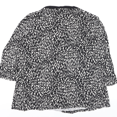 Marks and Spencer Women’s Black Geometric Jersey Blouse UK 20