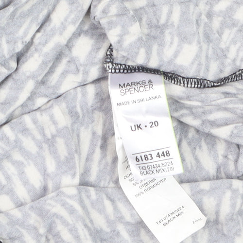 Marks and Spencer Women’s Black Geometric Jersey Blouse UK 20