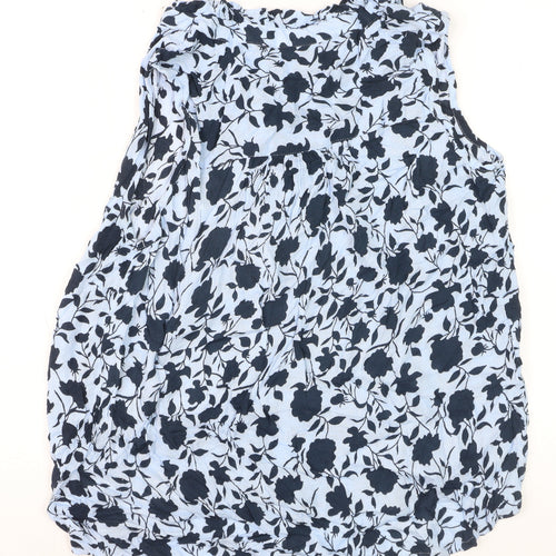 Kaffe Womens Blue Floral Sleeveless Tunic Blouse Size 12