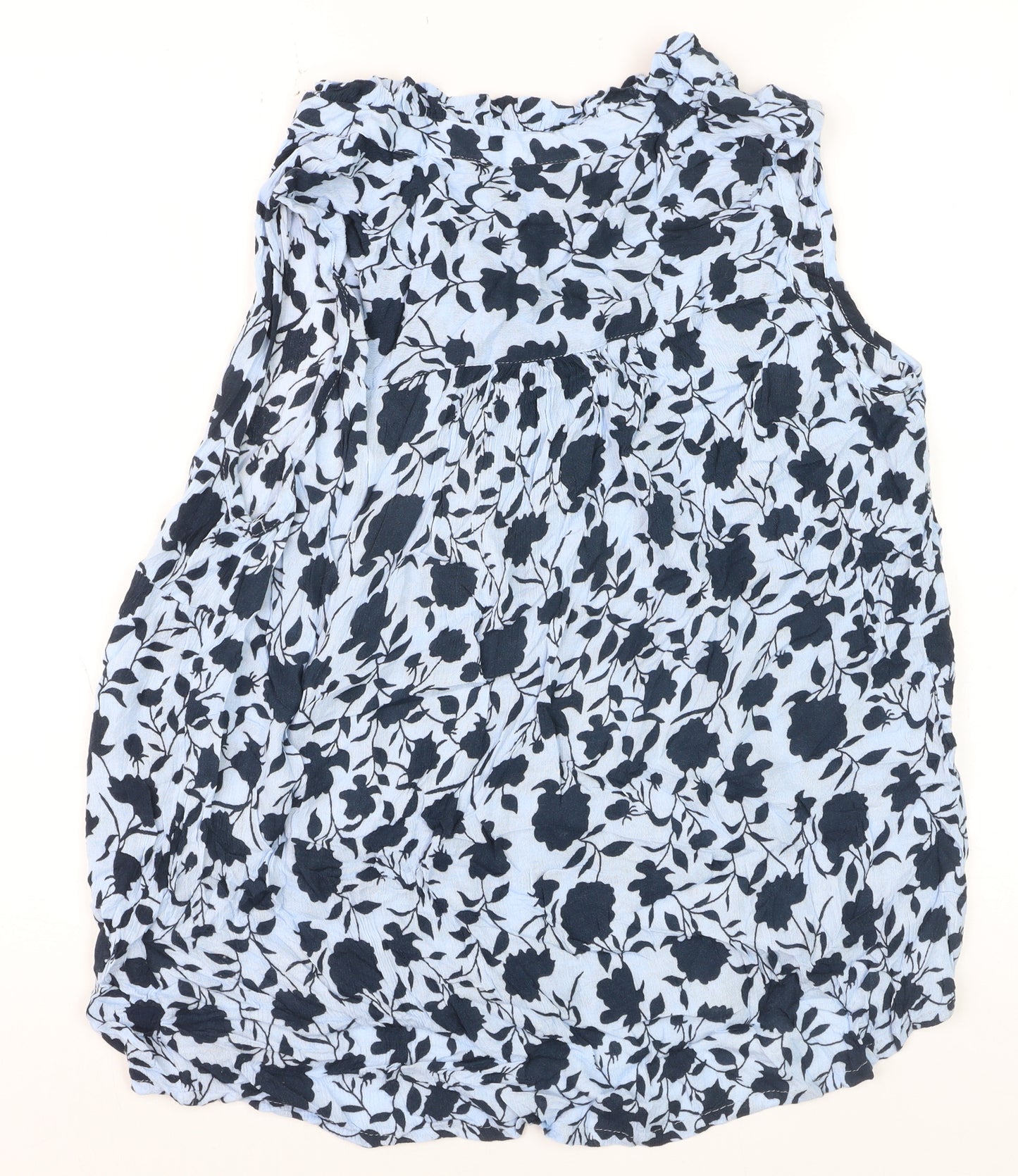 Kaffe Womens Blue Floral Sleeveless Tunic Blouse Size 12