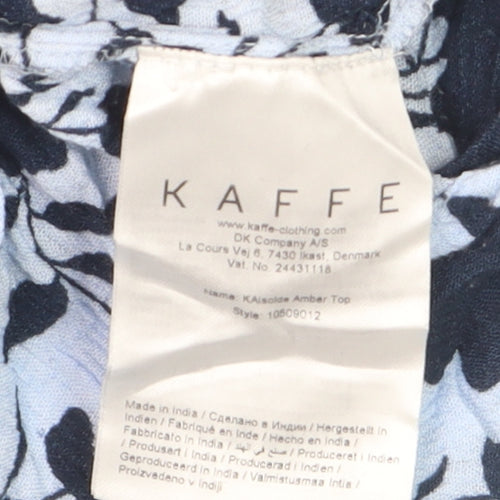 Kaffe Womens Blue Floral Sleeveless Tunic Blouse Size 12