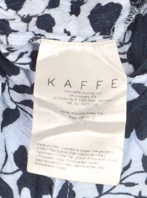 Kaffe Womens Blue Floral Sleeveless Tunic Blouse Size 12