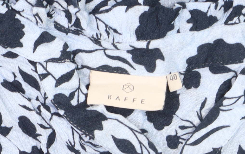 Kaffe Womens Blue Floral Sleeveless Tunic Blouse Size 12